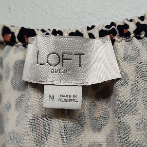 New Loft Outlet Cami Top Women Size M Leopard Animal Print Loose Casual Spring - Picture 6 of 8